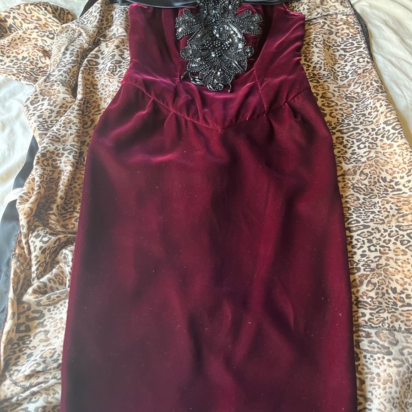 Vintage Velvet Victorian gothic Cocktail Dress - Picture 2 of 10